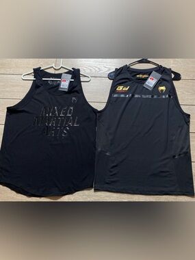 Venum Shirt Tank Top Men Black Classic Snake Logo MMA Graphic Fightwear UFC Pair